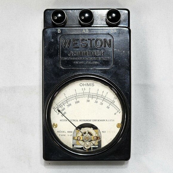 Weston 689 Type 1-f Ohmmeter Electrical Tester Vintage Art Deco Style‎ Collector - Picture 1 of 8